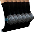 Sooverki Copper Compression Socks Women and Men 6 Pairs - Circulation Arch Support Plantar Fasciitis Running Ankle Socks - color: B3 - 6 Pairs - Black - Crew, size: Large-X-Large
