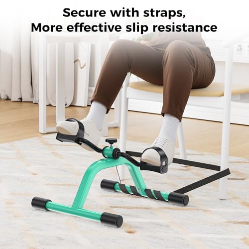 RYGEO Pedal Exerciser Mini Exercise Bike for Leg and Arm Recovery Exercise Lightweight and Portable Floor Bike - color: Green