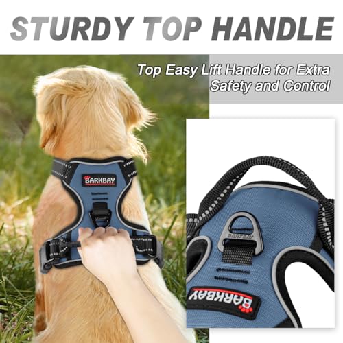 BARKBAY Dog Harness No Pull for Small Sized Dog Front Back Clips,Dog Vest - color: Navy, size: X-Small(Chest:15.5-19.5”)