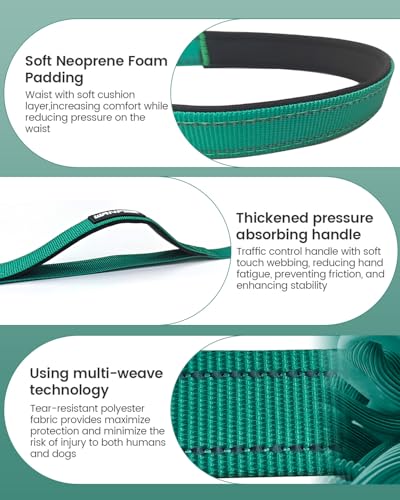 Hands Free Dog Leash, Multifunctional Crossbody Dog Leash - color: Green, size: Large-5.9-9.5ft