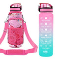 32 oz Water Bottles with Strap & Straw, Sport Motivational Water Bottles - color: Butterfly in Love