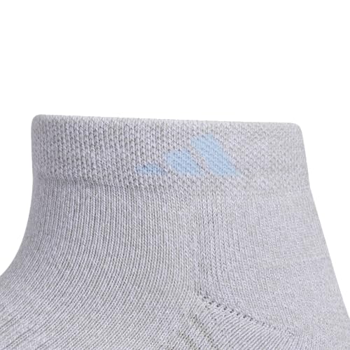 adidas Women's Cushioned Socks 3 Pairs - color: Clear Onix Grey/Glow Blue/Clear Pink/4.0/Low Cut, size: Medium, style: Low Cut