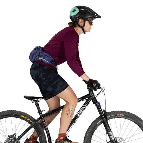 Osprey Seral Biking Waist Pack with Hydraulics Reservoir for Men & Women, Hydration Belt with Water Bladder - color: Pediment Grey Dust Print, style: 4l