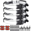LED Headlamp, USB Rechargeable Hard Hat Light, 230° Broadbeam Headlight - color: Black Stripes + White 4PC