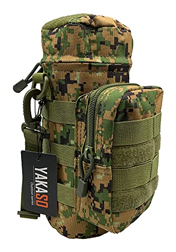 Tactical Molle Water Bottle Holder Pouch Hydration Carrier Bag Tactical EDC Water Bottle Carrier with Detachable Shoulder Strap for Hiking Camping Outdoor Sport Travel - color: Jungle Digital