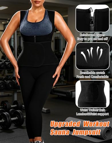 LMCOB Sauna Suit For Women Adult Full Body Sweat Workout Shapewear - size: Large