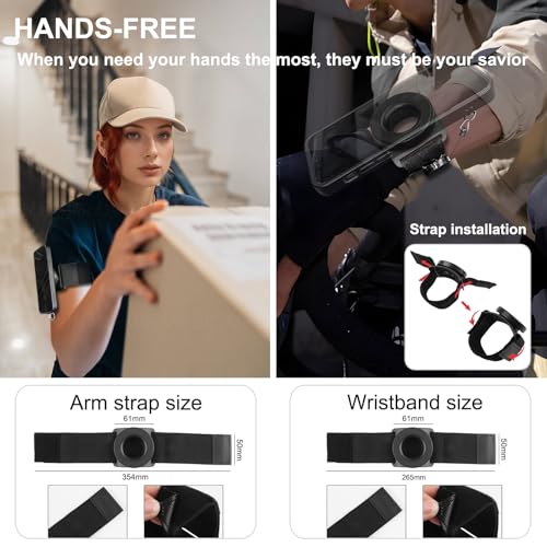 Running Phone Holder-N52 Magnetic Armband&Wrist Mount, Retractable Tether