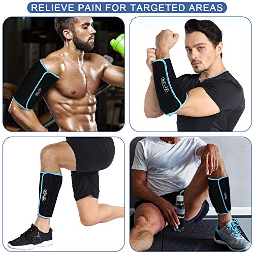 REVIX Large Ice Pack for Injuries Reusable Gel Ice Wrap for Leg and XL Shin Splint Ice Pack for Injuries Gel Cold Pack for Calf and Elbow Pain Relief