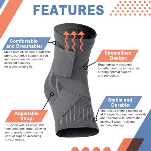 Tarpop 1 Pair Kids Ankle Brace Compression Support,Grey,Small - color: Grey, size: Small