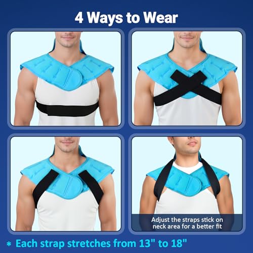 Comfytemp Large Ice Pack for Neck Shoulders Upper Back Pain Relief - color: Blue, size: Large