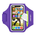 HAISSKY Running Armband with Zipper Pocket,Sweatproof Phone Armband 6.9" - color: Purple(Up to 6.9")
