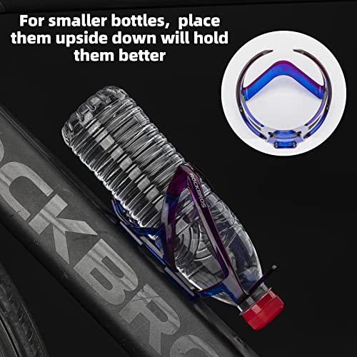 ROCKBROS Bike Water Bottle Holder Ultralight Bottle Cages with Screws Tool - color: Purple-Blue, size: Standard