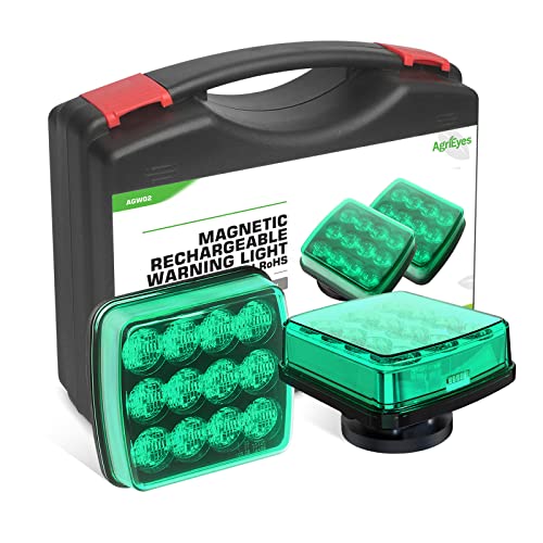 Agrieyes W02 Magnetic Flashing Lights, Wireless Strobe Lights, Green - color: Green