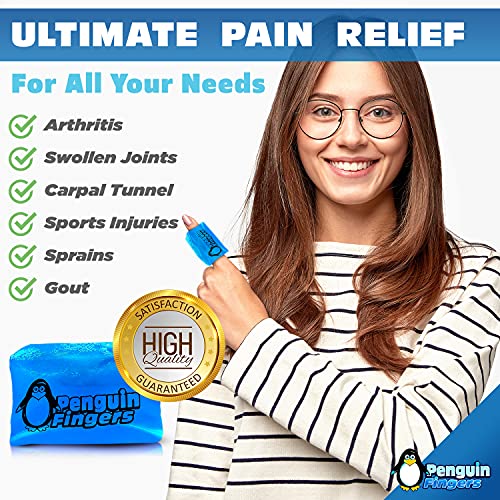 Finger Ice Pack, Finger and Toe Cold Gel Reusable Cryotherapy Compression Sleeve for Injuries, Arthritis, Tendonitis, Gout, or Sprains, No-Toxins and Latex Free.
