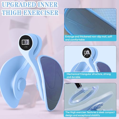Thigh Hip Trainer Kegel Exerciser, Pelvic Floor Exercise Devices, Inner Thigh Exerciser for Women Men, Thigh Exercise Equipment - color: Blue