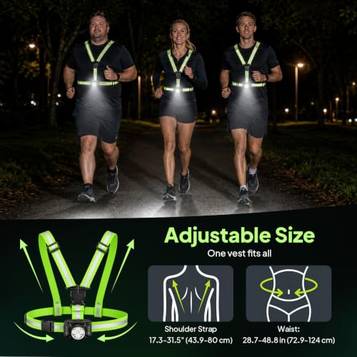 Running Lights For Runners, 550 Lumens, Running Light Vest For Runners