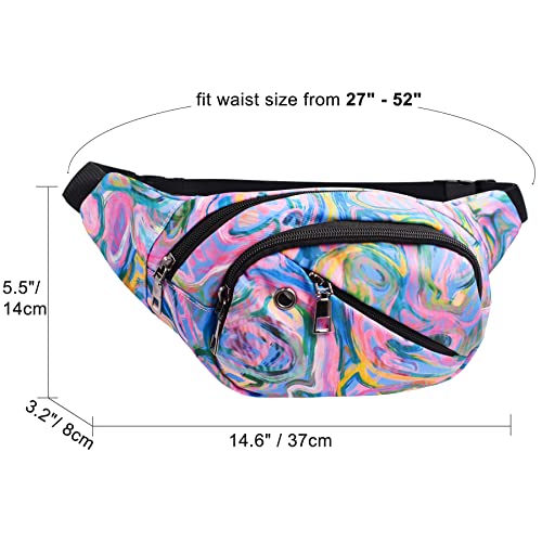 Fanny Pack Fashion Waist Chest Bag Adjustable Belt Chest Shoulder Pack Casual Bag Bum Bags Hip Pouch for Women Men Running Hiking Fitness Cycling Beach Travel Concert Festival (Purple) - color: Purple