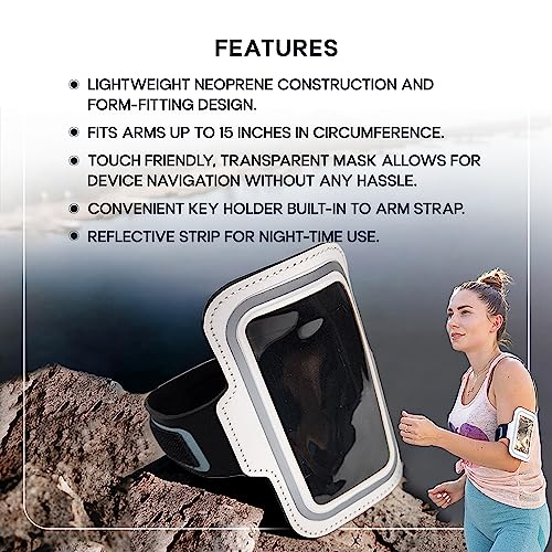 Small Cell Phone Armband for iPhone Mini SE/13 Mini/12 Mini/8/6S/5S/5C/4S/4 Galaxy S10e Water Resistant Cellphone Sport Armband Running Adjustable Elastic Strap Key Pocket for Gym Exercise