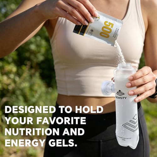 500ml Soft Flask, 2 Pack TPU Collapsible Water Bottle for Running - color: 500ml Grey