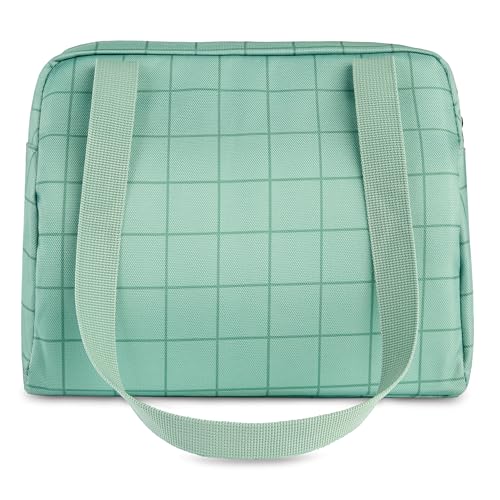 PackIt Freezable Hampton Lunch Bag, Sports Grid Sage - color: Sports Grid Sage
