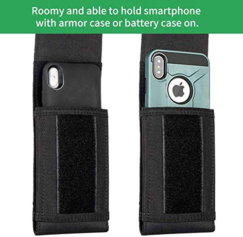 Tactical Molle Phone Holster Pouch, Universal Belt Waist Bag for iPhone 18 Pro Max/17 Pro/17/16 Pro Max/15 Pro Max/14 Pro Max/13, Samsung S26 Ultra/S25/S24, Size L - color: Gray(2 Pack)
