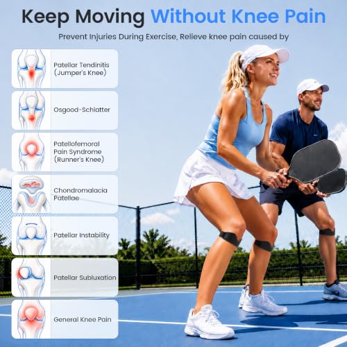 Stryde precision knee strap- 2 Pack Silicone Patellar Tendon Support Strap for Jumpers Knee, Patellar Tendonitis, Pain Relief, Patella Band, Knee Strap for Running, Hiking, Basketball, Soccer，Volleyball, Tennis, Workout