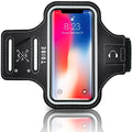 TRIBE Water Resistant Cell Phone Armband Case Running Holder for iPhone Pro Max Plus Mini SE (13/12/11/X/XS/XR/8/7/6/5) Galaxy S Ultra Plus Edge Note (21/20/10/9/8/7/6/5) Adjustable Strap & Key Pocket - color: Black/Grey, size: S: iPhone Mini/8/7/6/5/4/3/