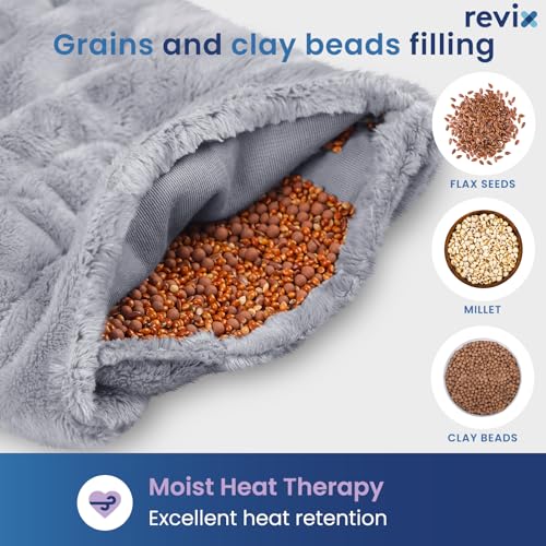 REVIX Shoulder Heating Pad Microwavable for Rotator Cuff, Moist Heat, Gray - size: Standard