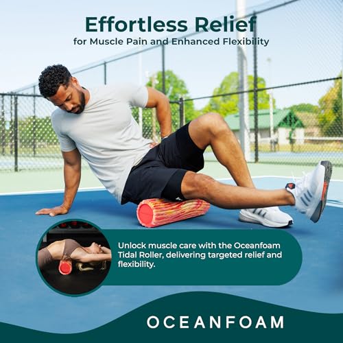 Oceanfoam Tidal Foam Roller for Exercise (Red, Gold & Natural Marbled) - color: Red, Gold & Natural Marbled