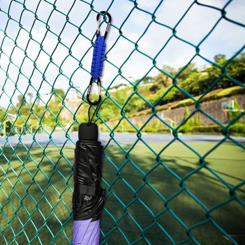 BRAVESHINE Paracord Keychain Carabiner Clip | D Ring Hanger Lanyard Hook - color: Blue
