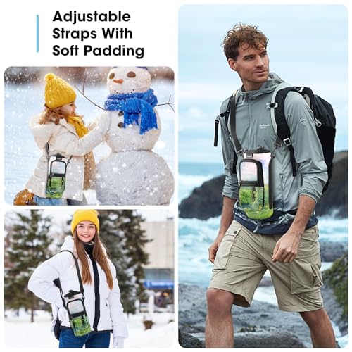 ToLuLu 25/32/40oz Water Bottle Carrier Bag Pocket,Insulated Neoprene Adjustable Shoulder Strap Water Bottle Pouch Case, Crossbody Water Bottle Holder Sling Sleeve for Men Women Adults - color: Green Grassland, size: 25 OZ