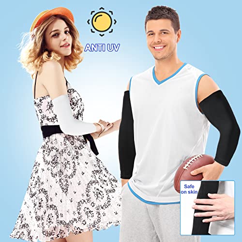 2 Pairs Compression Leg Sleeves Full Leg Compression Sleeve UV Protection Arm Sleeves with Anti-slip Silicone Strips - size: Small