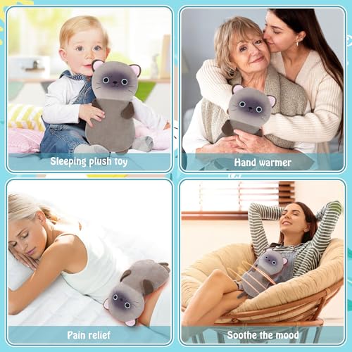 Siamese Cat Microwave Heating Pad for Period Cramps & Pain Relief - style: Siamese Cat