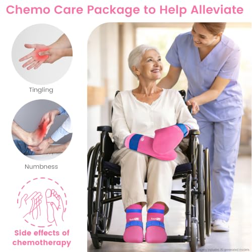 SuzziPad Cold Socks & Hands Ice Pack for Chemo Must Haves, Bright Pink, S/M - size: S