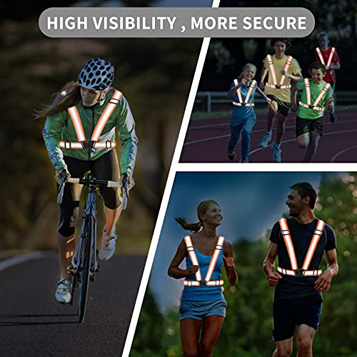 Reflective Vest - Running Vest Reflector, Reflective Running Vest with Safety Straps, High Visibility Reflector - color: E-10pcs Orange Vests