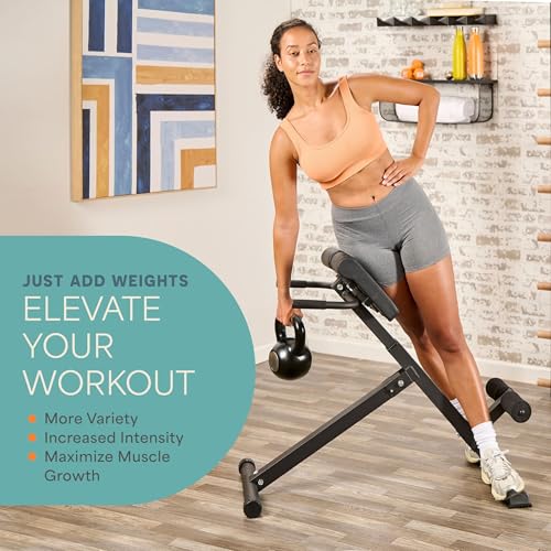 Lifepro SculptTrainer Roman Chair – 20+ Exercises, Foldable, 330 lb Cap - color: Black, size: Medium