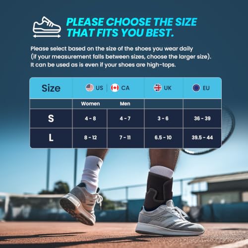 Welnove Achilles Tendonitis & Ankle Brace – Heel Lock Support for Ankle Dorsiflexion Relief, Adjustable Achilles Tendon Support Compression Pad for Men Women Heel Protectors (1 Pair, Size L, Black) - size: Large - Women 8-12|Men 7-11