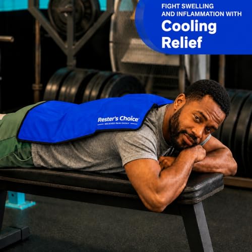 Rester's Choice Extra-Large Gel Ice Pack (13" x 21.5") - Reusable, Flexible, Durable - Ideal for Back, Shoulder, Knee (Blue, 1 Pack, X-Large) - color: Blue, size: 13x21.5 Inch (Pack of 1)