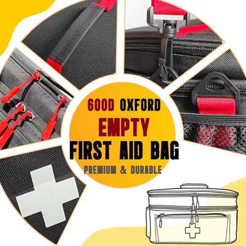 2-Layer First Aid Bag Empty 15¾"H x 9½"W x 7" H Black - color: Black