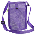 Uxcell Water Bottle Holder With Adjustable Shoulder Strap, Carrier Bag, Mesh Crossbody Carrier With Pocket for Sports, Hiking, Walking, Travel - color: Purple
