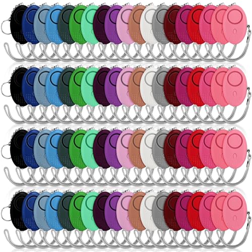 Kanayu 76 Pcs Personal Alarm Bulk 130DB Safe Sound Emergency Safety Self Defense Security Alert Keychain with Led Light Personal Protection Alarm for Women Girls Kids Elderly (Mixed Colors) - color: mixed colors