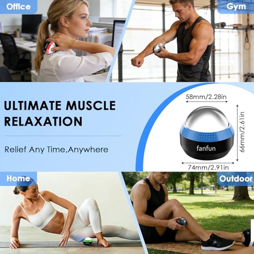Massage Ice Roller Ball - Cold & Heat Therapy Roller for Deep Tissue Massage Pain Relief, Plantar Fasciitis Roller (Black & Blue) - color: Black & Blue