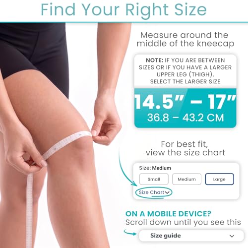 Vive Patellar Dual Strap Knee Support - Knee Stability Brace for Men - size: Large