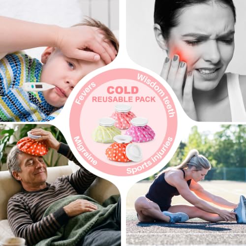 Honoson 4 Pack Reusable Ice Bag Hot Cold Bag Leakproof, Polka-dot Style - style: Polka-dot Style