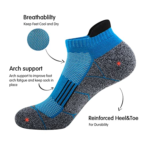 JOYNÉE Mens Ankle Athletic Low Cut Socks Running Sports Cushioned Sock for Men 6 Pack - color: Colorful2-6pairs