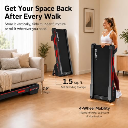 Jogwell Walking Pad with 15% Auto Incline, Full-Deck Design - color: Grey