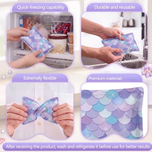 VIHOSE 2 Pcs Ice Packs for Lunch Box Bag - color: Purple, style: Mermaid
