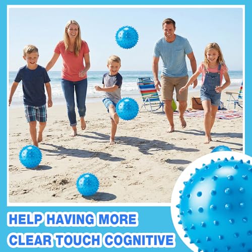Jerify Knobby Balls Spiky Sensory Bouncy Balls Bulk - color: Blue