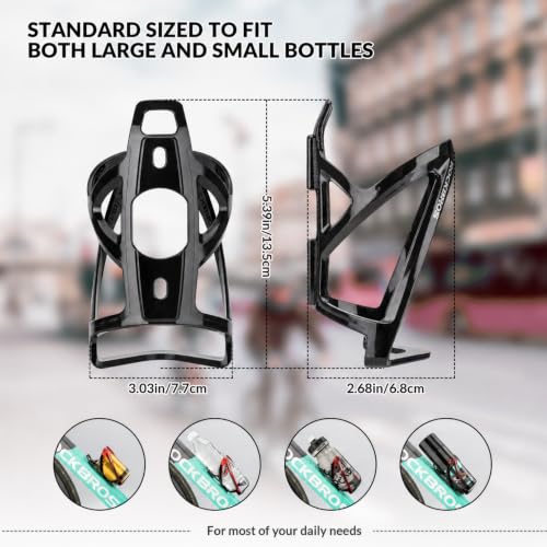 ROCKBROS Bike Water Bottle Holder Ultralight Bottle Cages with Screws Tool - color: Black, size: Standard