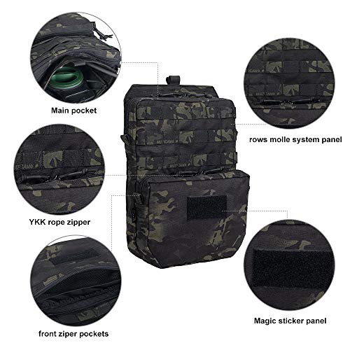 EXCELLENT ELITE SPANKER Tactical MOLLE Hydration Pack for 3L Water Bladder - color: Multcam Black